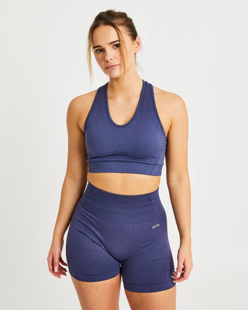 AYBL Balance V2 Seamless Sports Bra Bleu Marine Bleu | NAKFYED-27