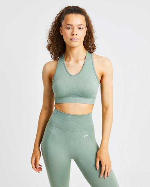 AYBL Balance V2 Seamless Sports Bra Vert Olive Vert | RSCFIUZ-94