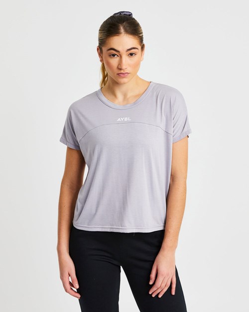 AYBL Boxy T Shirt Soft Lilac | IPEYQJL-58