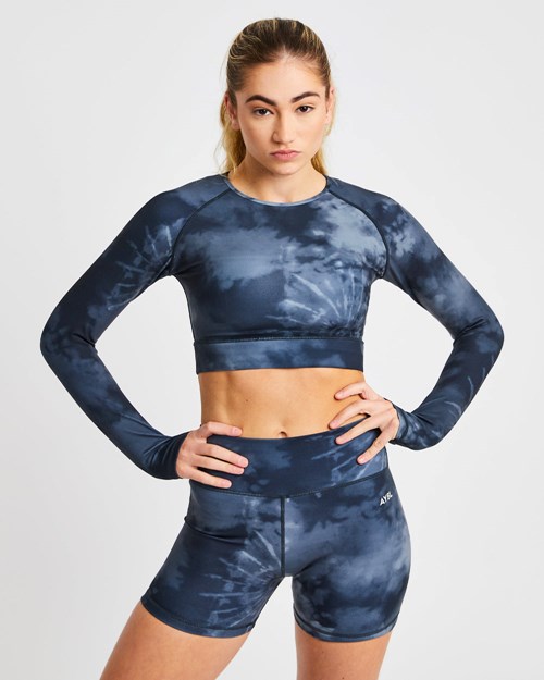 AYBL Core Long Sleeve Crop Top Noir | WSFDMZK-42