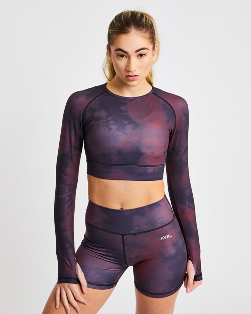 AYBL Core Long Sleeve Crop Top Rouge | APOZMJC-62