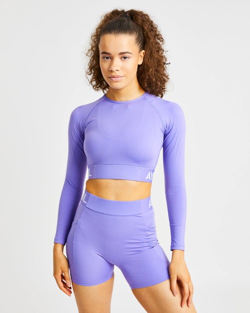 AYBL Course Long Sleeve Crop Top Violette | GLOAIHP-42