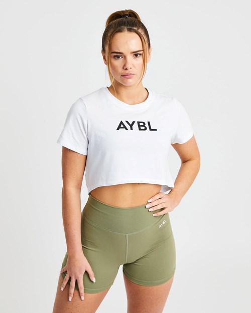 AYBL Crop T Shirt Blanche | UIZRVYE-97