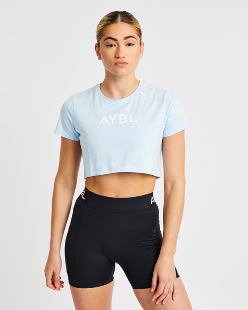 AYBL Crop T Shirt Bleu | UNCYQEK-81