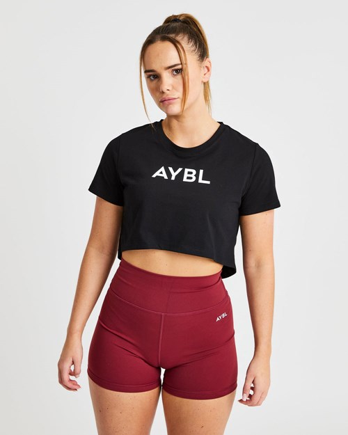 AYBL Crop T Shirt Noir | FSTJGCL-76