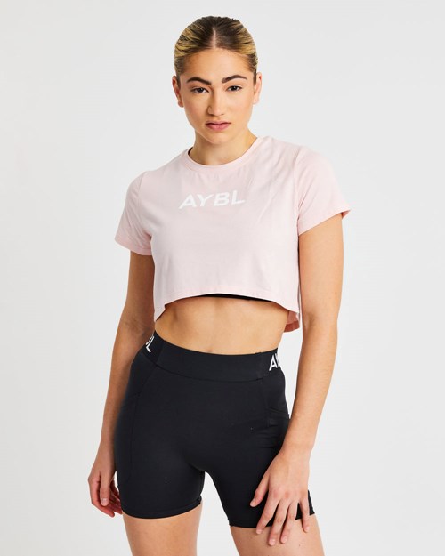 AYBL Crop T Shirt Rose | YMXQINL-86