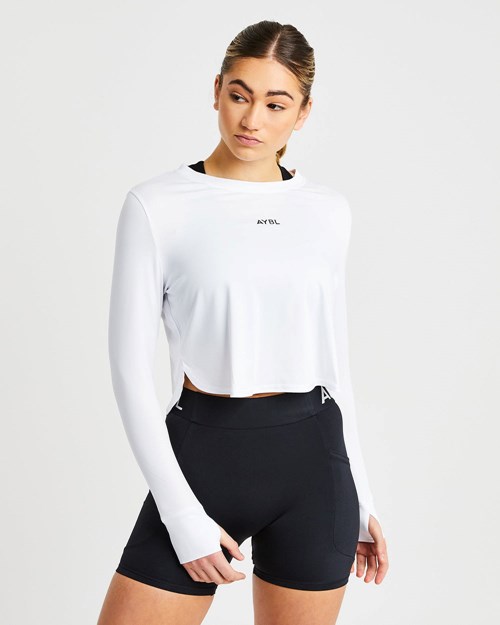 AYBL Define Long Sleeve Crop T Blanche | WDBYRLP-24
