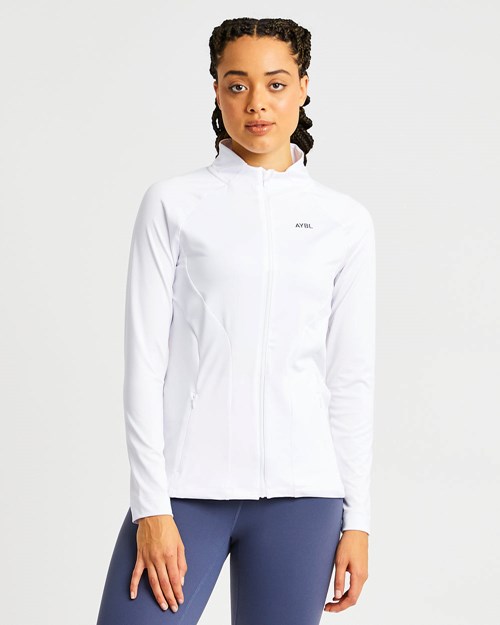 AYBL Effortless Zip Jacket Blanche | JTKOVHL-10