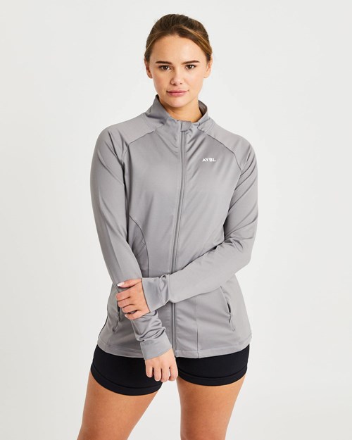AYBL Effortless Zip Jacket Grise | MYQJPEO-10