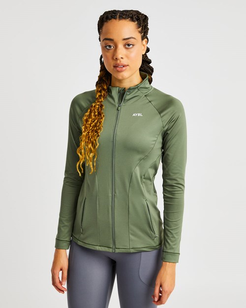AYBL Effortless Zip Jacket Vert Olive Vert | BWMZFXC-03