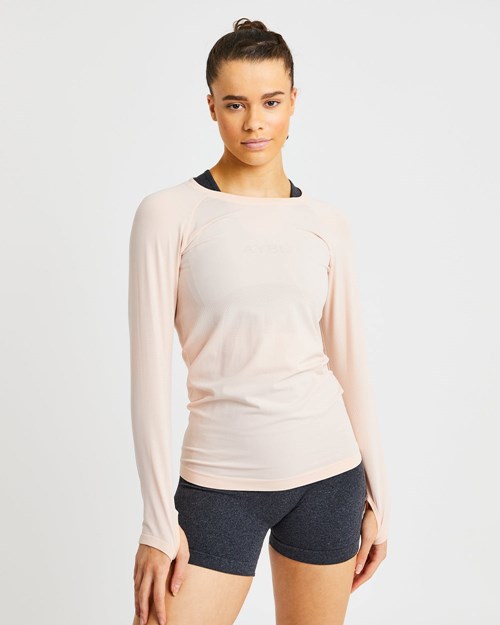 AYBL Embrace Seamless Long Sleeve T Shirt Soft Peach | WYGSXAF-53