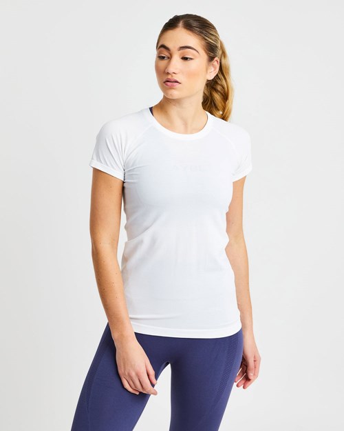 AYBL Embrace Seamless T Shirt Blanche | ZLWJNRO-84