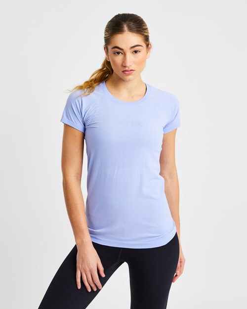 AYBL Embrace Seamless T Shirt Bleu | WAIKPBS-89