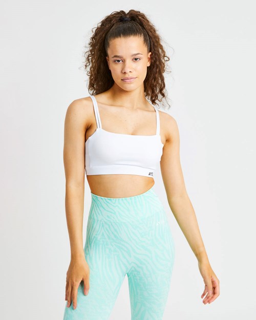 AYBL Essential Bandeau Sports Bra Blanche | OPRUSTN-75
