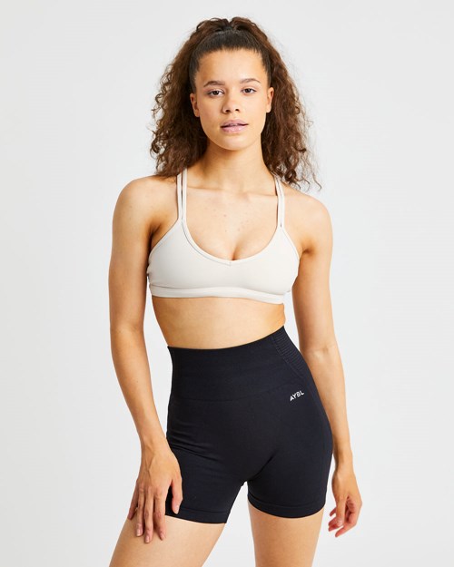 AYBL Essential Lanières Sports Bra Beige | EUGHZAK-52