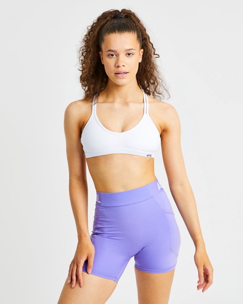 AYBL Essential Lanières Sports Bra Blanche | LJUNQEK-62