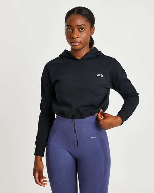 AYBL Everyday Drawcord Hoodie Noir | LBHRIET-82