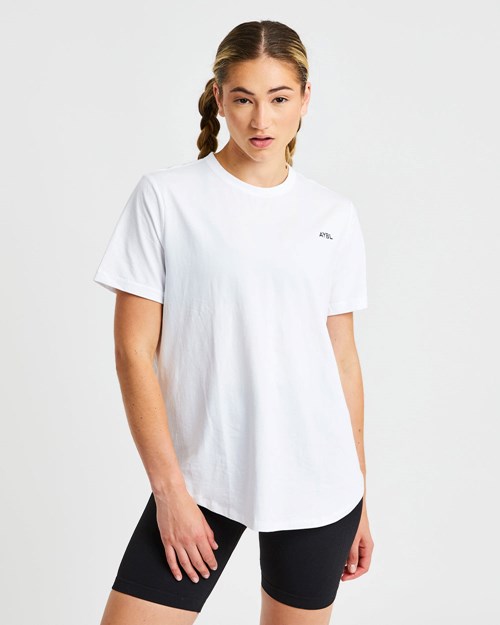 AYBL Everyday Oversized T Shirt Blanche | FQWNIOM-49
