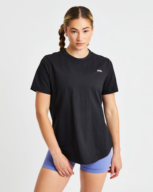 AYBL Everyday Oversized T Shirt Noir | XFIDSOP-36
