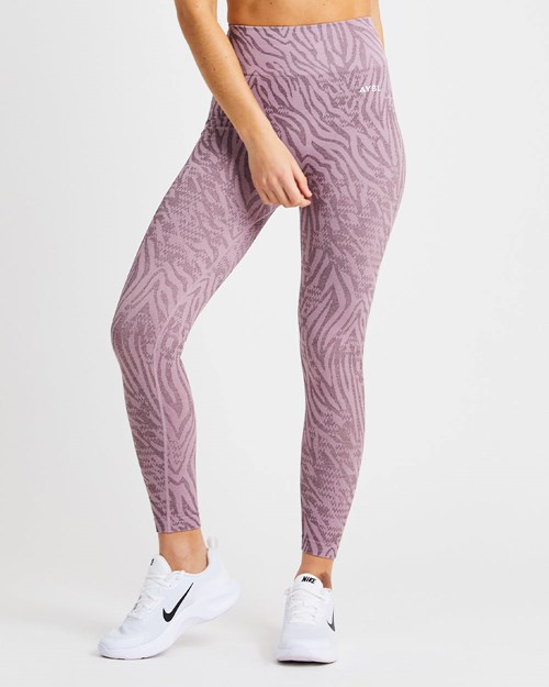 AYBL Evolve Animal Seamless Leggings Mauve Lilac | HSMZPBU-40