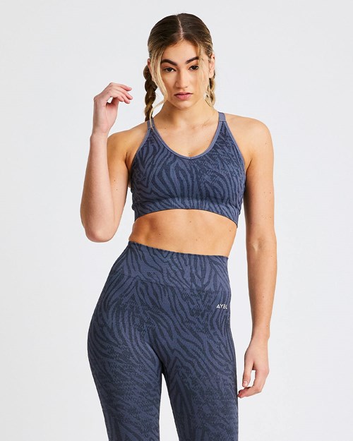 AYBL Evolve Animal Seamless Sports Bra Bleu | AMZXJIY-47