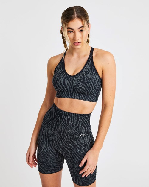 AYBL Evolve Animal Seamless Sports Bra Noir | XAWMIPY-61