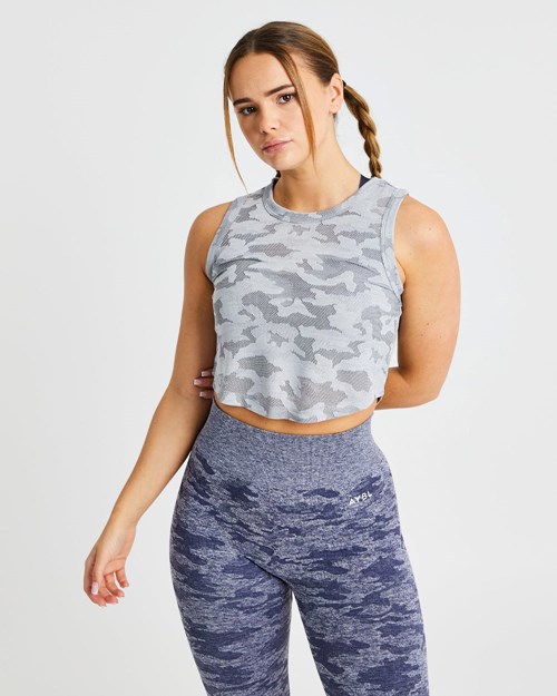 AYBL Evolve Camo Crop Vest Grise | JLVGOTX-34