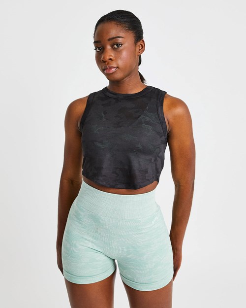 AYBL Evolve Camo Crop Vest Noir | ZHCNXUD-43