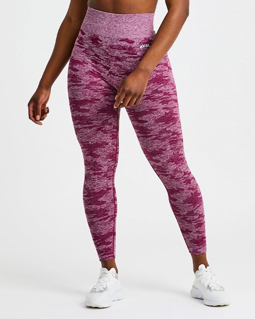 AYBL Evolve Camo Seamless Leggings Bordeaux | UHNRXWE-15