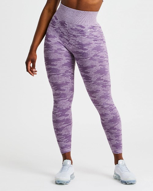 AYBL Evolve Camo Seamless Leggings Plum | QVXMLCO-67