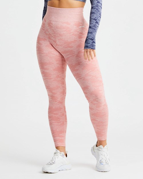 AYBL Evolve Camo Seamless Leggings Rose | JZHVSMC-95