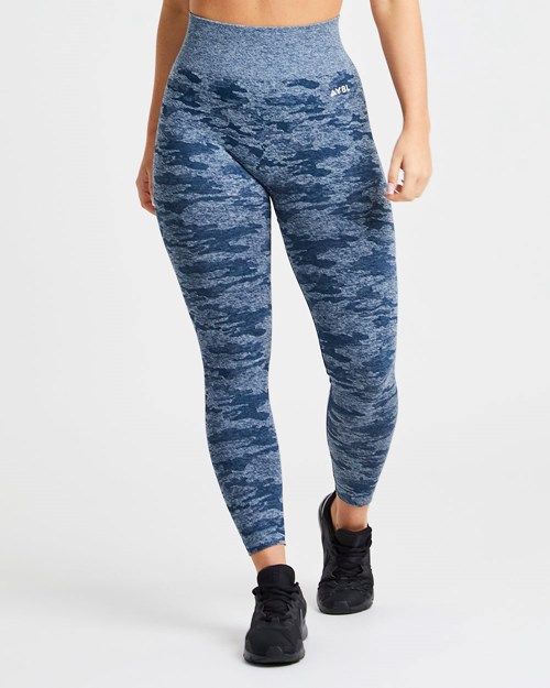 AYBL Evolve Camo Seamless Leggings Teal | LKPTJXV-72