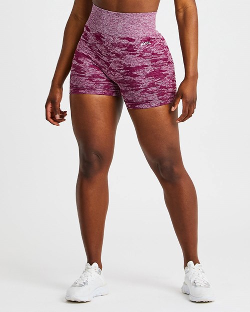 AYBL Evolve Camo Seamless Shorts Bordeaux | APVJROS-26