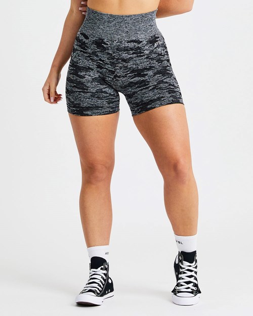 AYBL Evolve Camo Seamless Shorts Noir | JFKSVOU-04