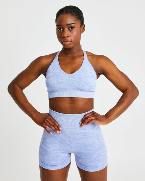 AYBL Evolve Camo Seamless Sports Bra Bleu | DAYIPGE-18