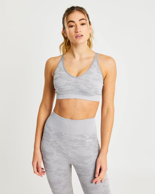 AYBL Evolve Camo Seamless Sports Bra Grise | WKGJOYZ-87
