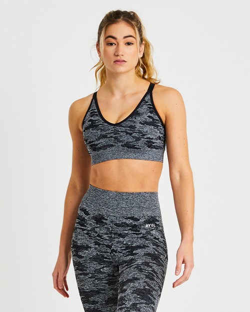 AYBL Evolve Camo Seamless Sports Bra Noir | DSOIAQC-48