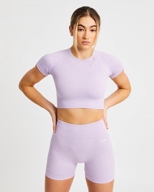 AYBL Evolve Speckle Seamless Crop Top Lilac | SAZXPLC-67