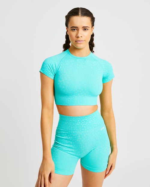 AYBL Evolve Speckle Seamless Crop Top Vert | ZSEOKTR-41