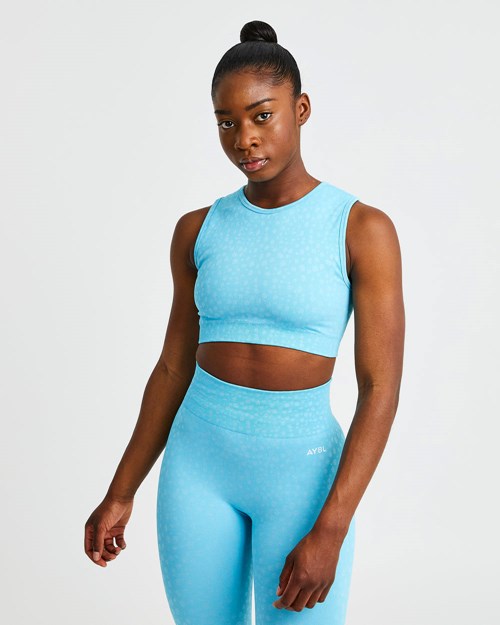 AYBL Evolve Speckle Seamless Crop Vest Bleu Clair | AIKXENR-46