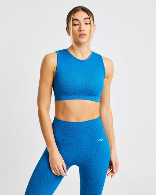 AYBL Evolve Speckle Seamless Crop Vest Bleu | AWZHXIN-13