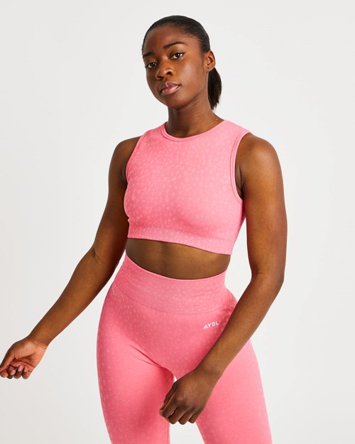 AYBL Evolve Speckle Seamless Crop Vest Corail Rose | CRESHKP-06