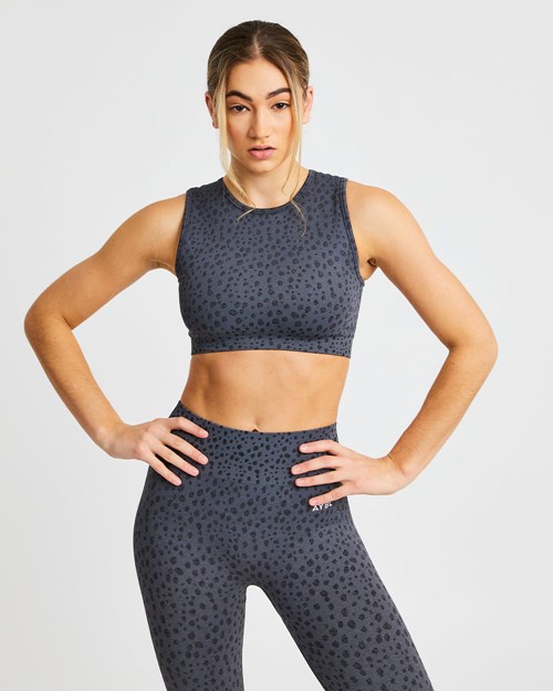 AYBL Evolve Speckle Seamless Crop Vest Charcoal | CTWGLBO-13