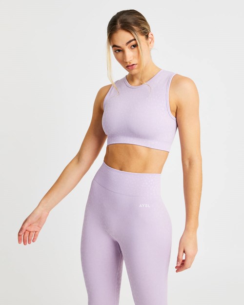 AYBL Evolve Speckle Seamless Crop Vest Lilac | OUJRVQD-83