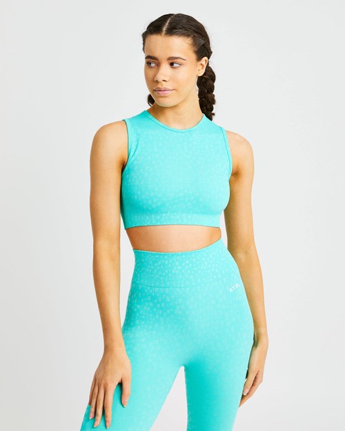AYBL Evolve Speckle Seamless Crop Vest Vert | ELJVQRH-01