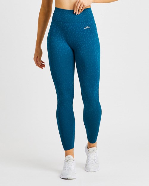 AYBL Evolve Speckle Seamless Leggings Teal | MXCLWGB-50