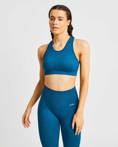 AYBL Evolve Speckle Seamless Sports Bra Teal | IGSUXTJ-58