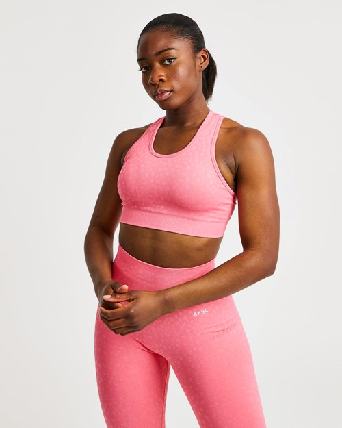 AYBL Evolve Speckle Seamless Sports Bra Corail Rose | YLQFKVN-86