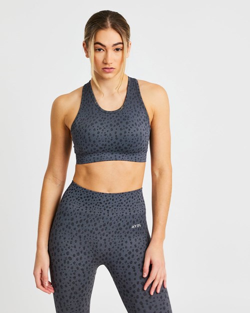 AYBL Evolve Speckle Seamless Sports Bra Charcoal | YZISNOC-27