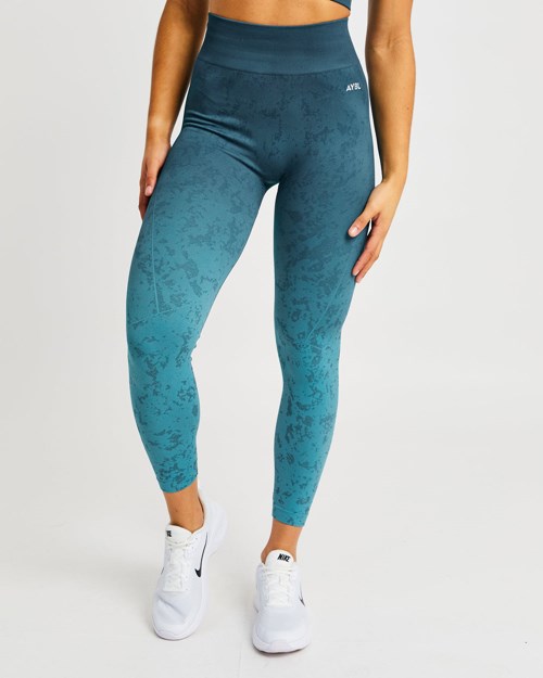 AYBL Flare Seamless Leggings Teal | YBLFEXK-63